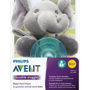 Philips Avent Soothie Snuggle Pacifier + Plush Toy 0-3M